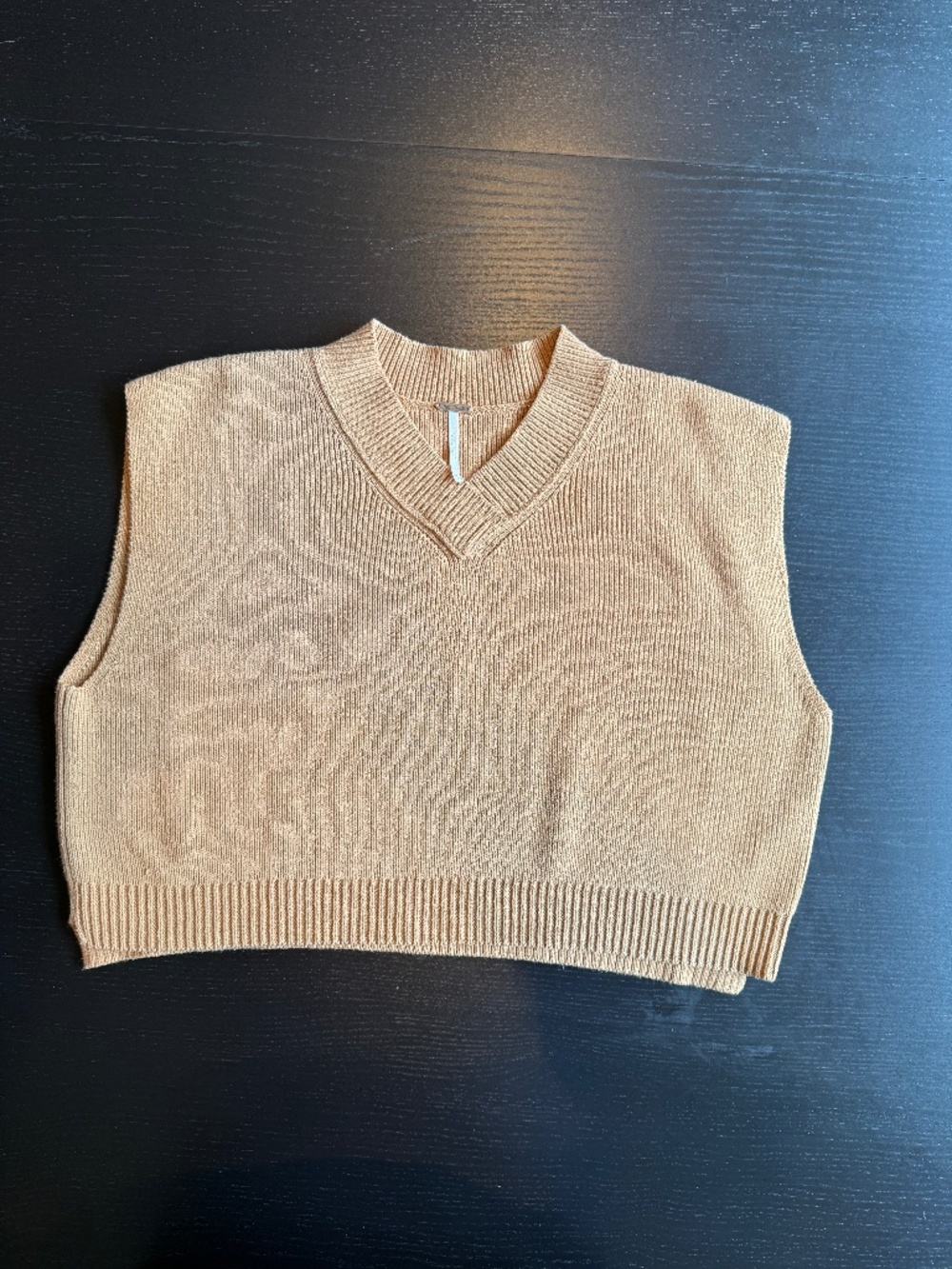 Free People Tan Ribbed Knit Vest - Size M/M